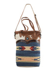 OHLAY KB160 TOTE Hand Tooled Upcycled Wool Upcycled Canvas Hair-on Genuine Leather women bag western handbag purse