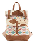 OHLAY KB164 Backpack Upcycled Canvas Hair-On Genuine Leather women bag western handbag purse