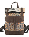 OHLAY KB166 Backpack Upcycled Canvas Hair-On Genuine Leather women bag western handbag purse