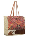 OHLAY KB168 TOTE Upcycled Wool Upcycled Canvas Hair-on Genuine Leather women bag western handbag purse