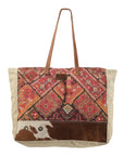 OHLAY KB168 TOTE Upcycled Wool Upcycled Canvas Hair-on Genuine Leather women bag western handbag purse