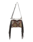 OHLAY KB170 Cross Body Upcycled Wool Upcycled Canvas Embossed Hair-On Genuine Leather women bag western handbag purse