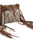 OHLAY KB171 Cross Body Upcycled Wool Upcycled Canvas Embossed Hair-On Genuine Leather women bag western handbag purse