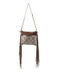 OHLAY KB171 Cross Body Upcycled Wool Upcycled Canvas Embossed Hair-On Genuine Leather women bag western handbag purse