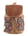 OHLAY KB178 Backpack Upcycled Canvas Genuine Leather women bag western handbag purse