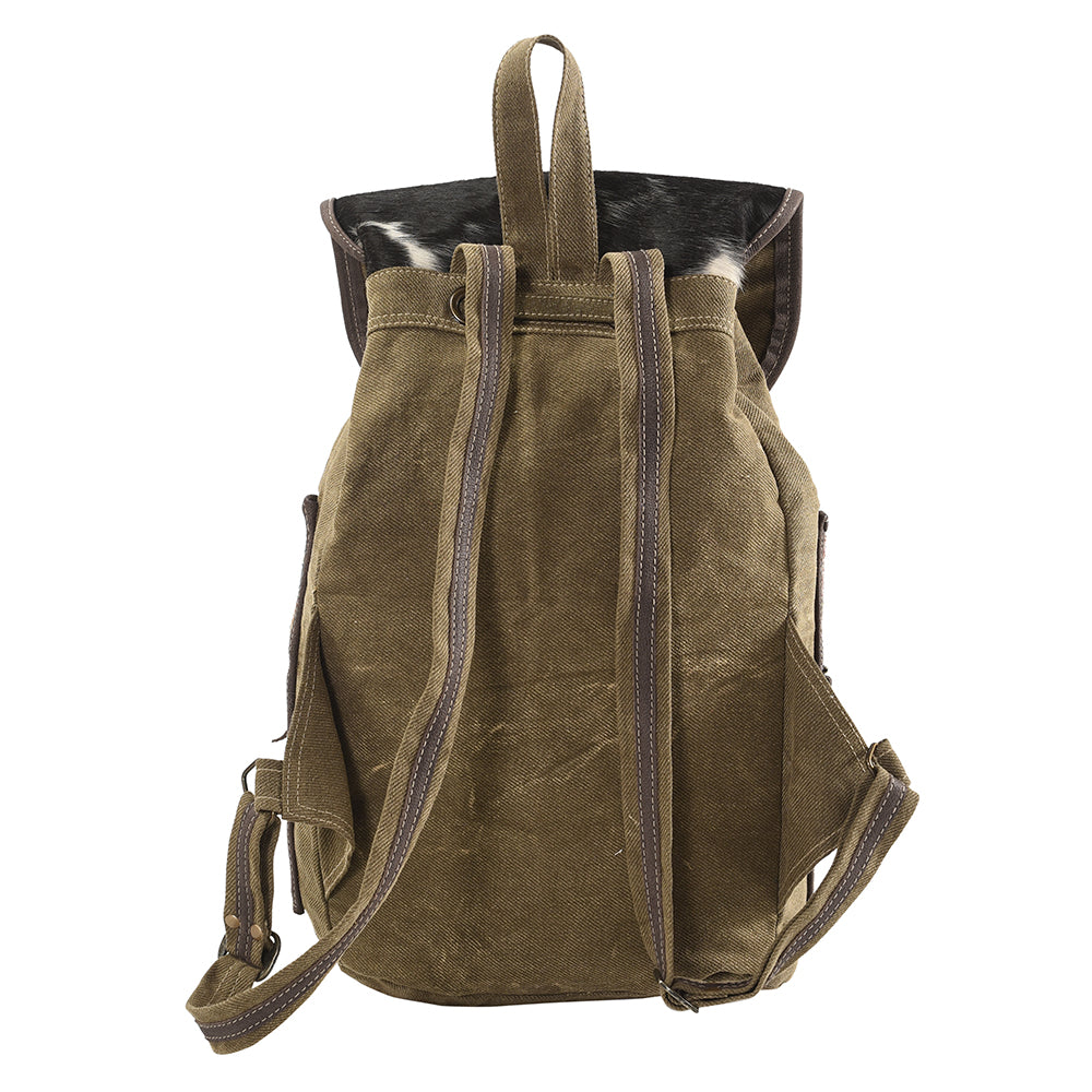 OHLAY KB179 Backpack Upcycled Canvas Hair-On Genuine Leather women bag western handbag purse