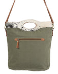OHLAY KB182 Cross Body Upcycled Wool Upcycled Canvas Hair-On Genuine Leather women bag western handbag purse