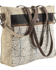 OHLAY KB183 TOTE Upcycled Wool Upcycled Canvas Genuine Leather women bag western handbag purse