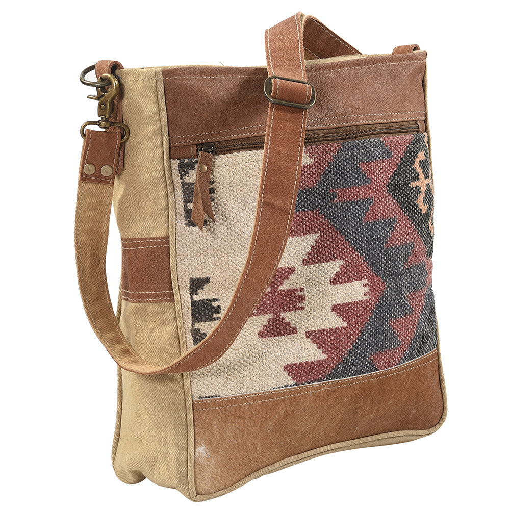 OHLAY MESSENGER Upcycled Wool Upcycled Canvas  Genuine Leather women bag western handbag purse