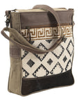 OHLAY MESSENGER Upcycled Wool Upcycled Canvas  Genuine Leather women bag western handbag purse