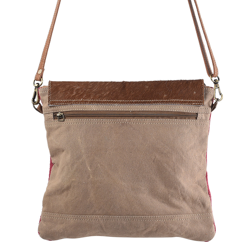 OHLAY KB191 Cross Body Upcycled Wool Upcycled Canvas Hair-On Genuine Leather women bag western handbag purse