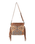 OHLAY KB209 Cross Body Upcycled Canvas Genuine Leather women bag western handbag purse