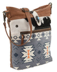 OHLAY MESSENGER Upcycled Canvas Hair-on Genuine Leather women bag western handbag purse