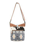 OHLAY MESSENGER Upcycled Canvas Hair-on Genuine Leather women bag western handbag purse