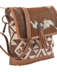 OHLAY MESSENGER Upcycled Wool Upcycled Canvas Hair-on Genuine Leather women bag western handbag purse