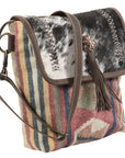 OHLAY MESSENGER Upcycled Wool Upcycled Canvas Hair-on Genuine Leather women bag western handbag purse