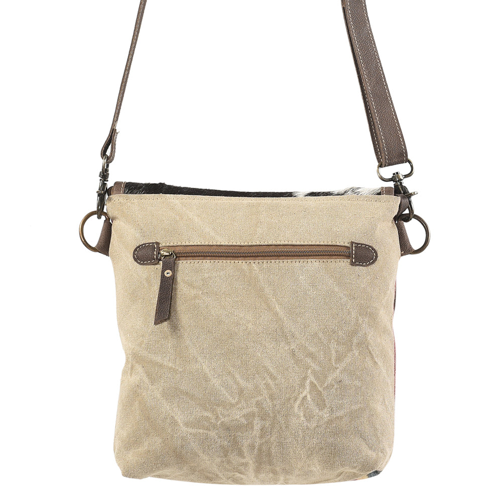 OHLAY MESSENGER Upcycled Wool Upcycled Canvas Hair-on Genuine Leather women bag western handbag purse