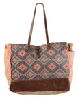 OHLAY KB234 TOTE Upcycled Wool Upcycled Canvas Genuine Leather women bag western handbag purse