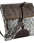 OHLAY KB243 Cross Body Upcycled Canvas Genuine Leather women bag western handbag purse