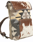 OHLAY KB246 Backpack Upcycled Canvas Hair-On Genuine Leather women bag western handbag purse