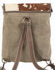 OHLAY KB246 Backpack Upcycled Canvas Hair-On Genuine Leather women bag western handbag purse