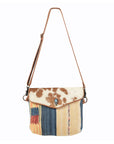 OHLAY KB247 Cross Body Upcycled Wool Upcycled Canvas Hair-On Genuine Leather women bag western handbag purse