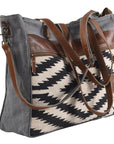 OHLAY KB248 TOTE Upcycled Wool Upcycled Canvas Genuine Leather women bag western handbag purse