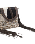 OHLAY MESSENGER Upcycled Wool Upcycled Canvas Hair-on Genuine Leather women bag western handbag purse