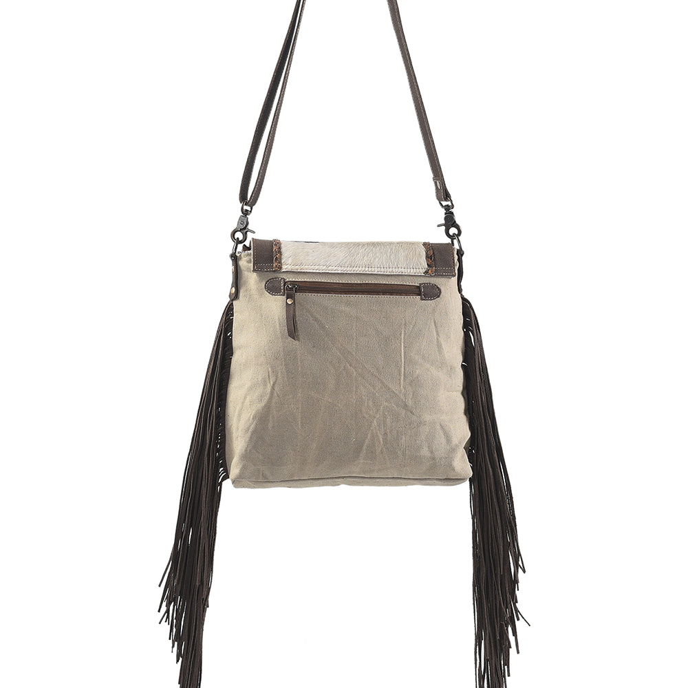 OHLAY MESSENGER Upcycled Wool Upcycled Canvas Hair-on Genuine Leather women bag western handbag purse