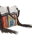 OHLAY KB260 Cross Body Upcycled Wool Upcycled Canvas Hair-On Genuine Leather women bag western handbag purse