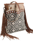 OHLAY MESSENGER Upcycled Wool Upcycled Canvas Hair-on Genuine Leather women bag western handbag purse