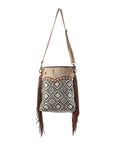 OHLAY MESSENGER Upcycled Wool Upcycled Canvas Hair-on Genuine Leather women bag western handbag purse