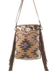 OHLAY MESSENGER Upcycled Wool Upcycled Canvas Hair-on Genuine Leather women bag western handbag purse