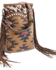 OHLAY MESSENGER Upcycled Wool Upcycled Canvas Hair-on Genuine Leather women bag western handbag purse