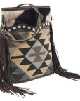 OHLAY MESSENGER Upcycled Wool Upcycled Canvas Hair-on Genuine Leather women bag western handbag purse
