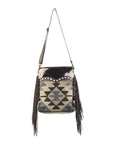 OHLAY MESSENGER Upcycled Wool Upcycled Canvas Hair-on Genuine Leather women bag western handbag purse