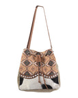 OHLAY KB270 Bucket Upcycled Wool Upcycled Canvas Hair-On Genuine Leather women bag western handbag purse