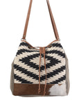 OHLAY KB271 Bucket Upcycled Wool Upcycled Canvas Hair-On Genuine Leather women bag western handbag purse