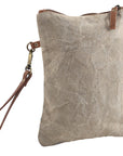 OHLAY WRISTLET Upcycled Canvas  Genuine Leather women bag western handbag purse
