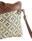 OHLAY WRISTLET Upcycled Canvas  Genuine Leather women bag western handbag purse