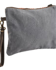 OHLAY WRISTLET Upcycled Wool Upcycled Canvas  Genuine Leather women bag western handbag purse