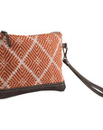 OHLAY WRISTLET Upcycled Wool Upcycled Canvas  Genuine Leather women bag western handbag purse