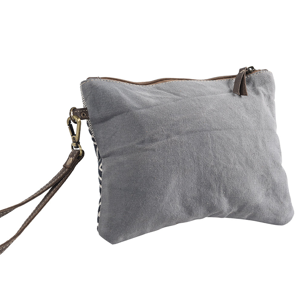 OHLAY WRISTLET Upcycled Wool Upcycled Canvas  Genuine Leather women bag western handbag purse