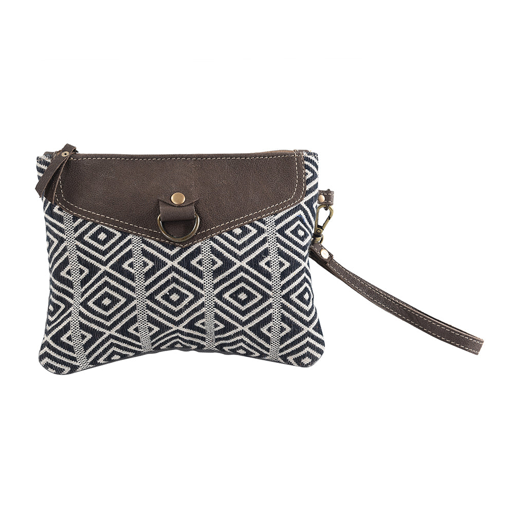 OHLAY WRISTLET Upcycled Wool Upcycled Canvas  Genuine Leather women bag western handbag purse