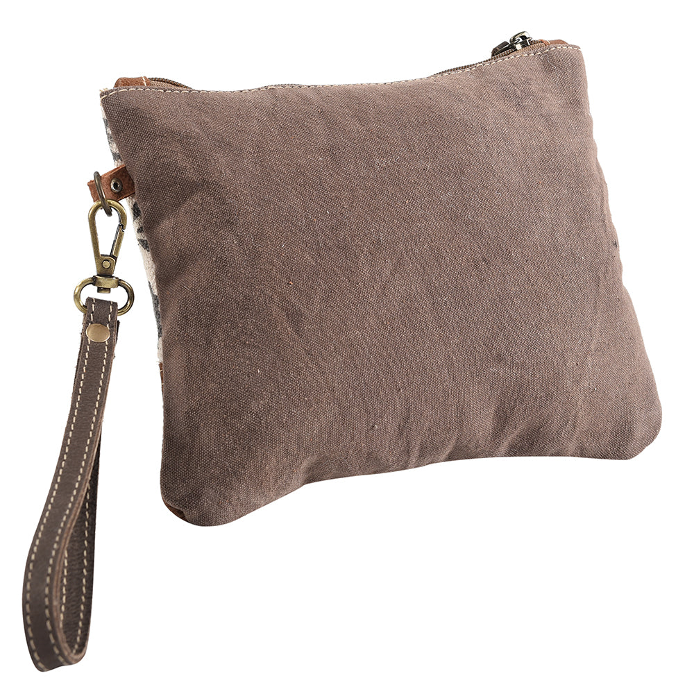 OHLAY WRISTLET Upcycled Wool Upcycled Canvas  Genuine Leather women bag western handbag purse