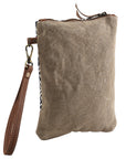 OHLAY WRISTLET Upcycled Wool Upcycled Canvas  Genuine Leather women bag western handbag purse