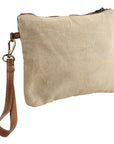 OHLAY WRISTLET Upcycled Wool Upcycled Canvas  Genuine Leather women bag western handbag purse
