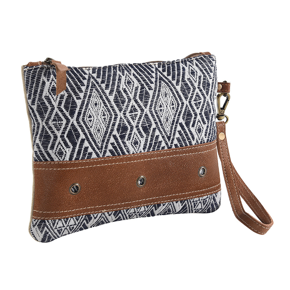 OHLAY WRISTLET Upcycled Wool Upcycled Canvas  Genuine Leather women bag western handbag purse