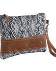 OHLAY WRISTLET Upcycled Wool Upcycled Canvas  Genuine Leather women bag western handbag purse