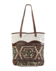 OHLAY KB283 TOTE Upcycled Wool Upcycled Canvas Embossed Hair-on Genuine Leather women bag western handbag purse